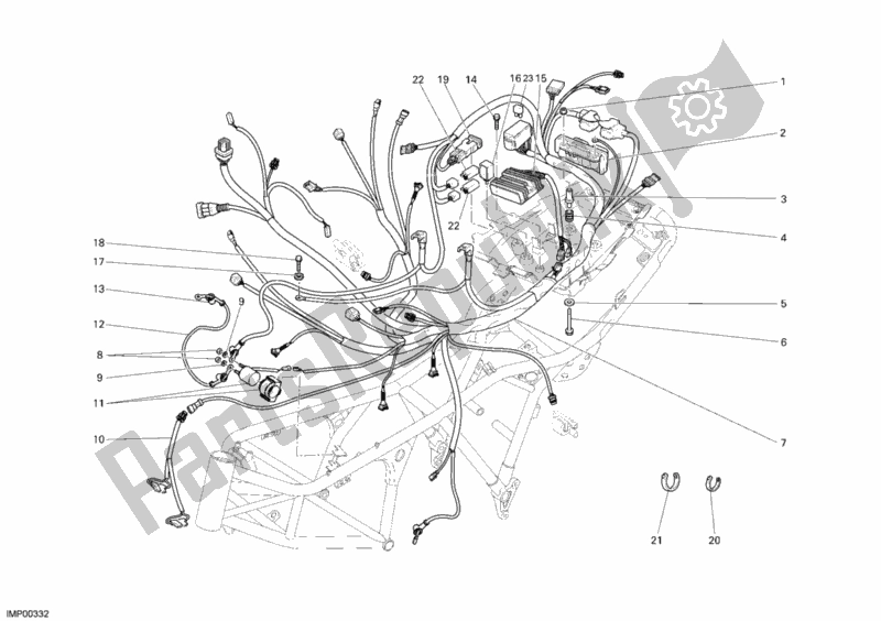 Todas as partes de Chicote De Fiação do Ducati Sportclassic Sport 1000 USA 2007